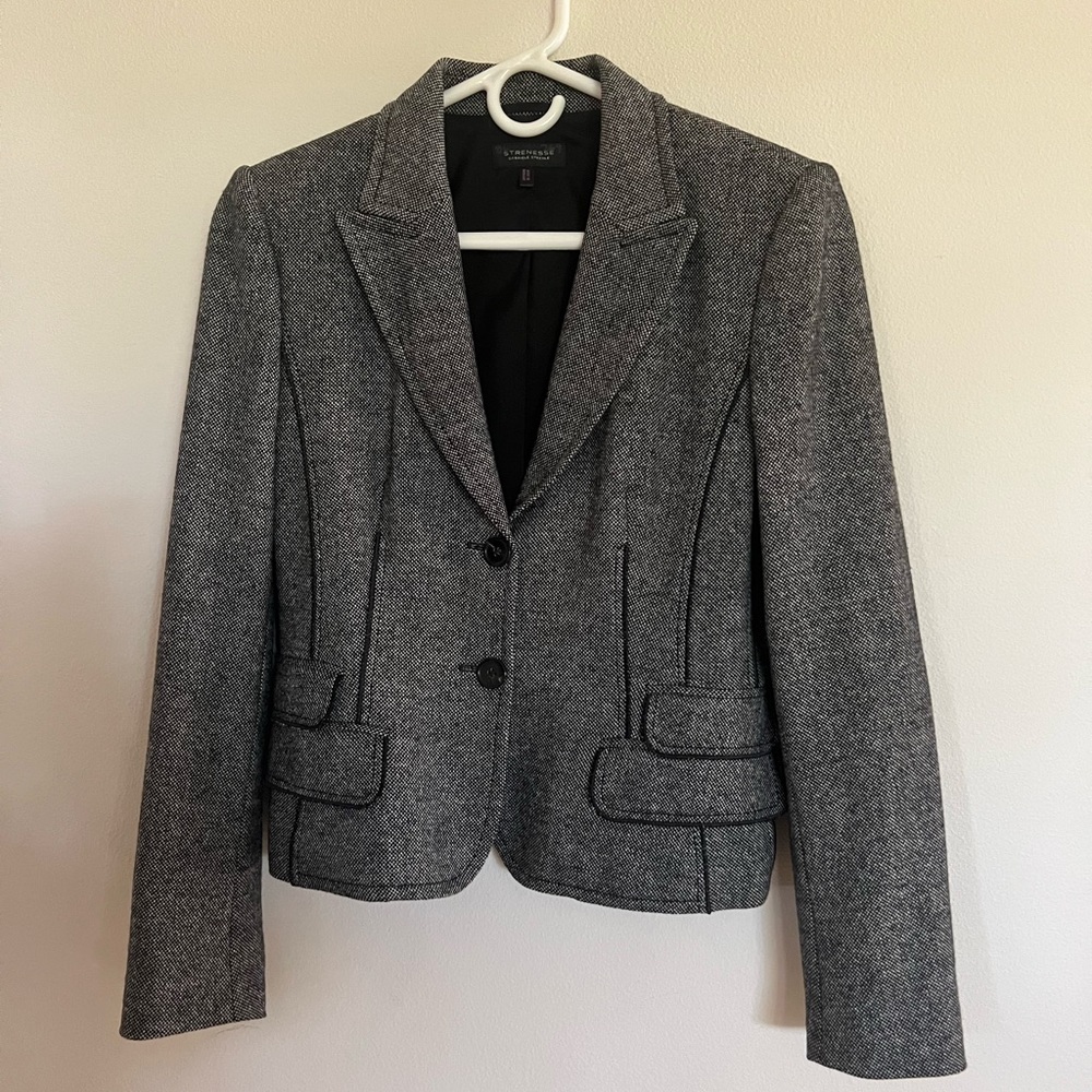 Strenesse Gabriele Strehle Virgin Wool Gray Jacket, Size 6